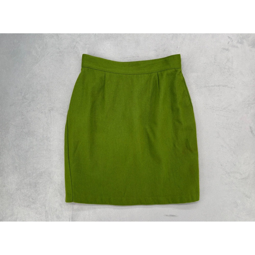 United Colors of Benetton Pencil Skirt Women 42 Green Wool Blend Vintage Italy